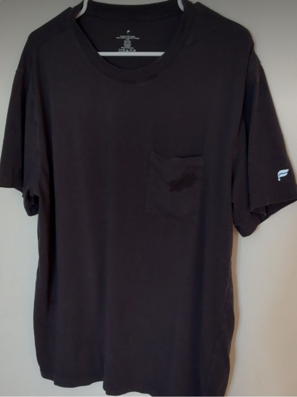 Fabletics Men's Black Pocket 24/7 pocket Crew T-Shirt size large - Picture 2 of 2